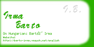 irma barto business card